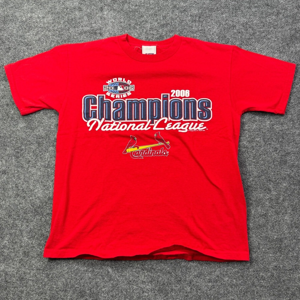 St Louis Cardinals CSA T Shirt Kids 14/16 Red World Series Champions Retro 2006